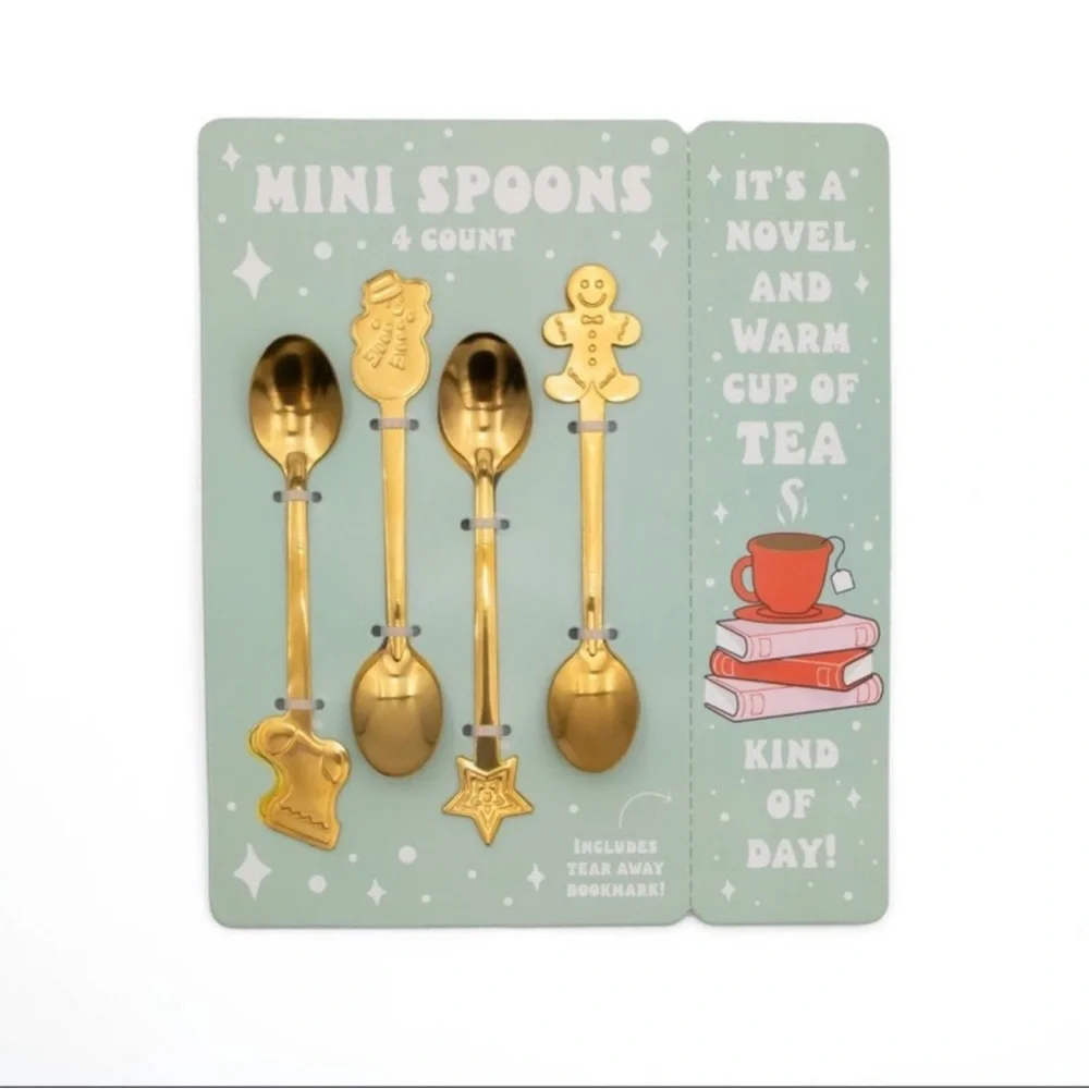 3 for $15 SALE Target Bullseye Set of 4 Holiday Mini Spoons & House Tea Infuser